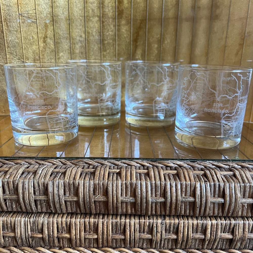 Custom-made WELL TOLD barware stemware whiskey glasses, San Francisco, Bay Area